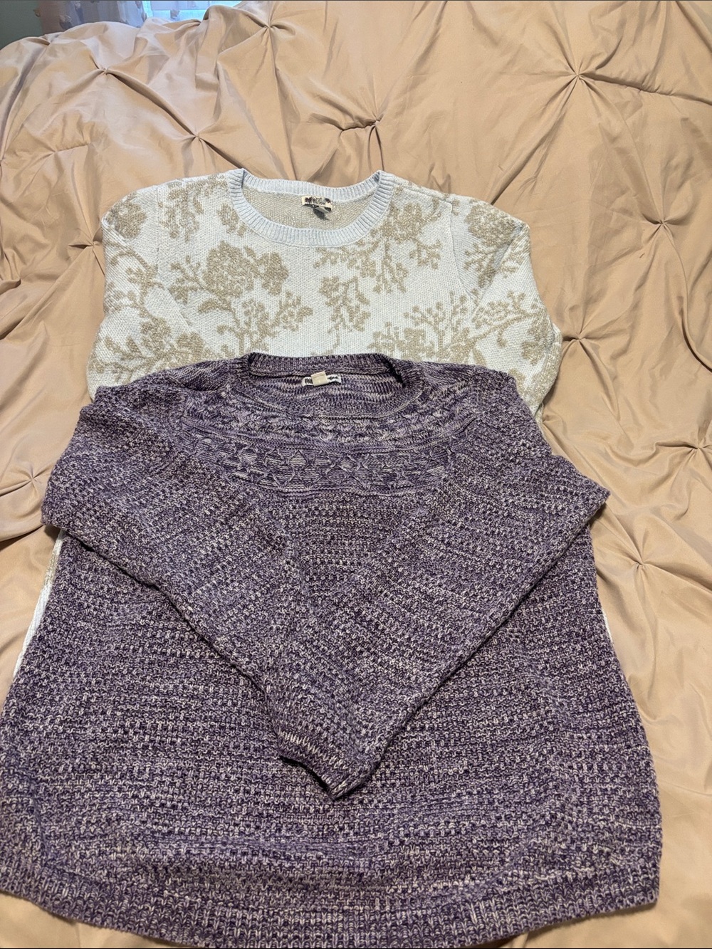 Croft & Barrow Light Blue and Purple Knit Sweater